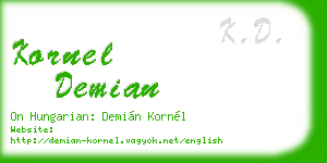 kornel demian business card